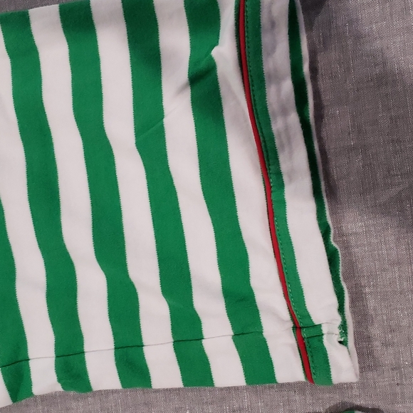 Christmas Pajama Pants - Green/White stripe with red trim. - Picture 2 of 9